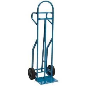 Blue liquor hand truck.