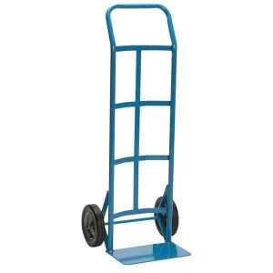 Blue economy hand truck on a white background.