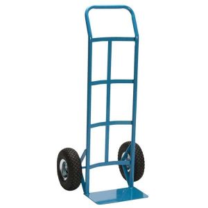 Blue all purpose hand truck on a white background.