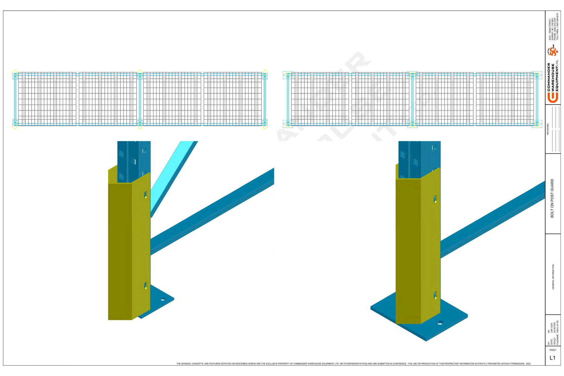 pallet racking upright protector drawing