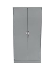 Durable steel supply cabinet with adjustable shelves