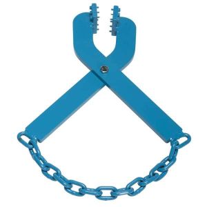 Blue pallet puller on a white background.