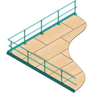 Blue handrail system.