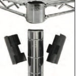 Wire shelving plastic slip sleeve and post