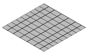 heavy-duty wire mesh shelving unit in warehouse.