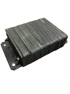 Warehouse dock bumper on white background.
