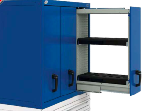 R2V cabinet for matching tool racks blue cabinet on white background