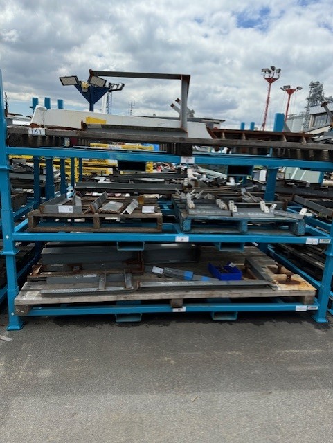 Seaspan custom stacking racks for steel ship component storage