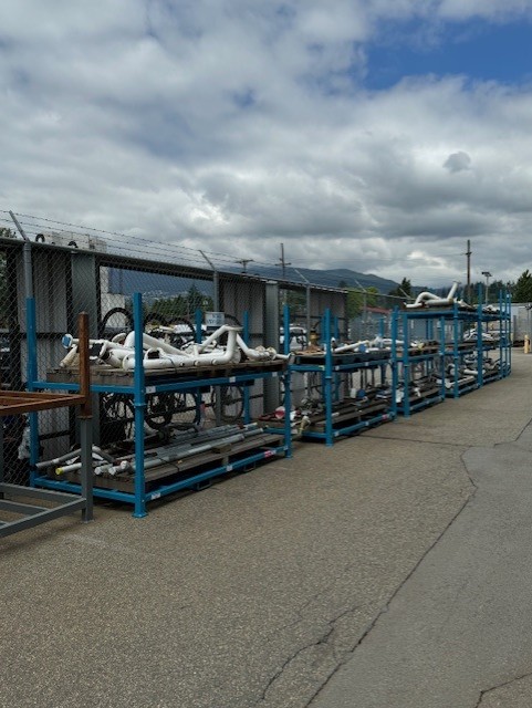 Seaspan custom stacking racks for steel ship component storage