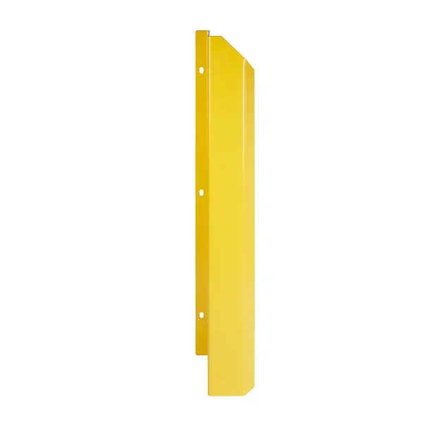 yellow overhead door track protector installed at warehouse dock
