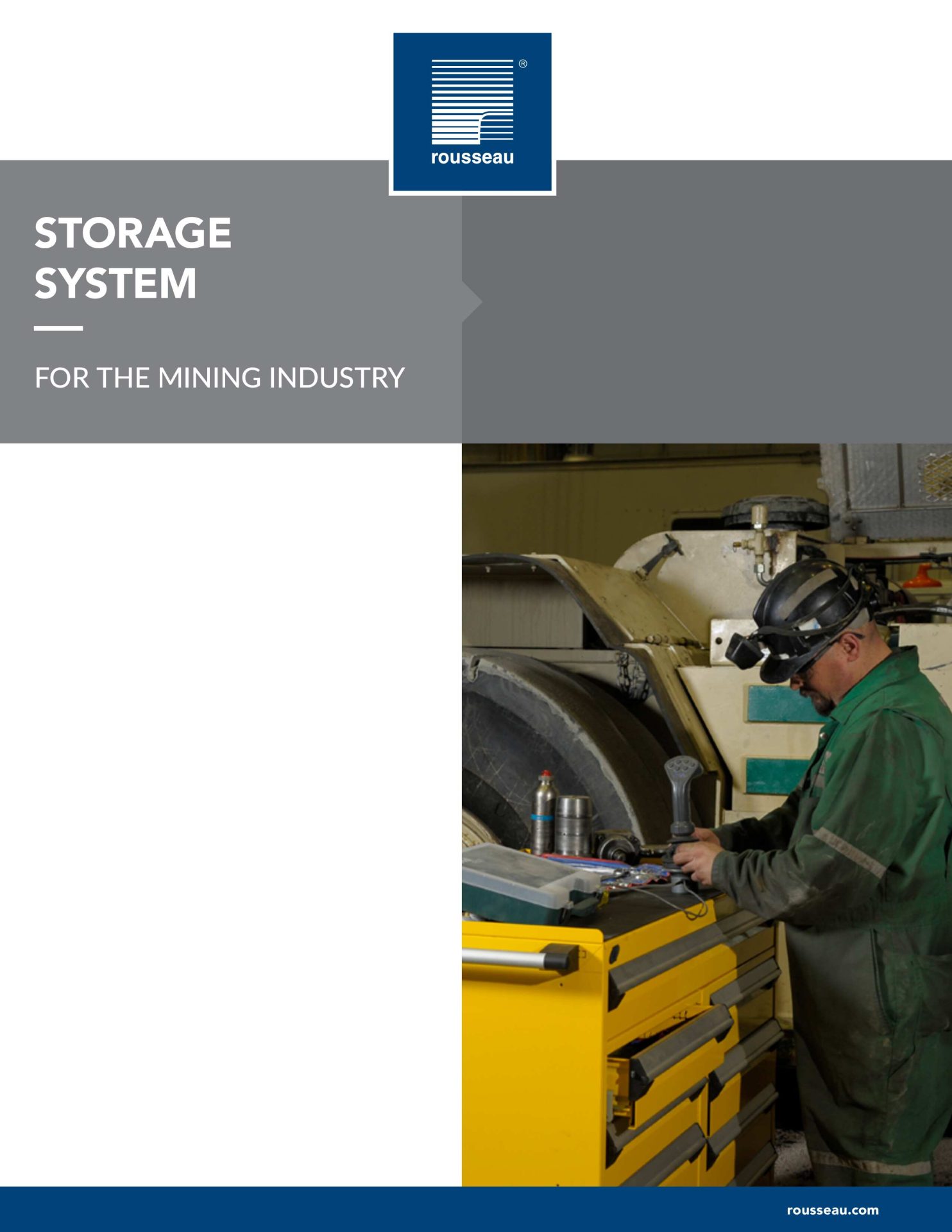 Brochure cover for storage systems for the mining industry