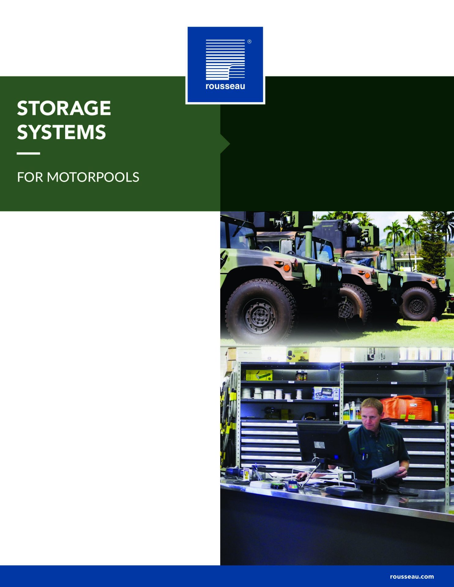 Brochure cover for storage systems for motorpools