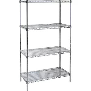 wire shelving with four shelves